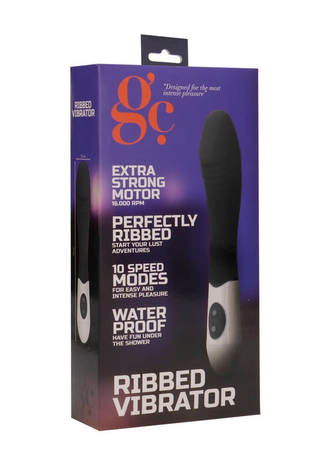 Vibrator GC gerippt Schwarz 12,2 x 3,7 cm – Ansicht 2