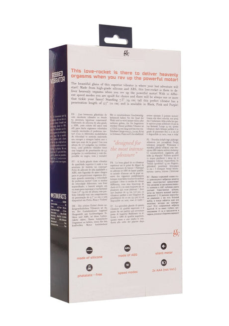 Vibrator GC gerippt Schwarz 12,2 x 3,7 cm – Ansicht 3
