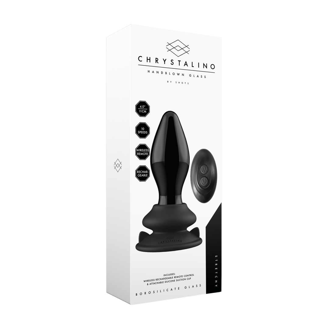 Vibrator Stretchy Glas mit Saugfuß Schwarz 9,5 x Ø 4,1 cm – Ansicht 2
