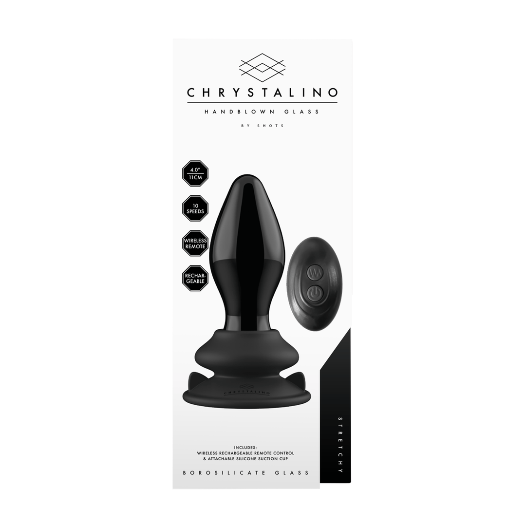 Vibrator Stretchy Glas mit Saugfuß Schwarz 9,5 x Ø 4,1 cm – Ansicht 3