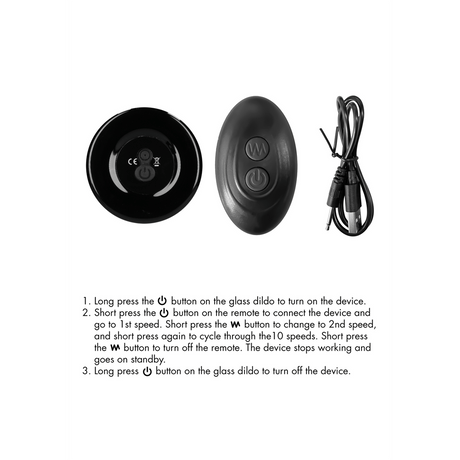 Vibrator Stretchy Glas mit Saugfuß Schwarz 9,5 x Ø 4,1 cm – Ansicht 7