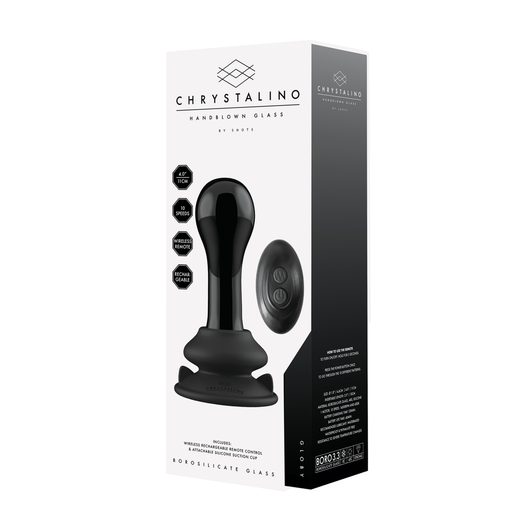 Vibrator Globy Glas mit Saugfuß Schwarz 9,4 x Ø 4,4 cm – Ansicht 4