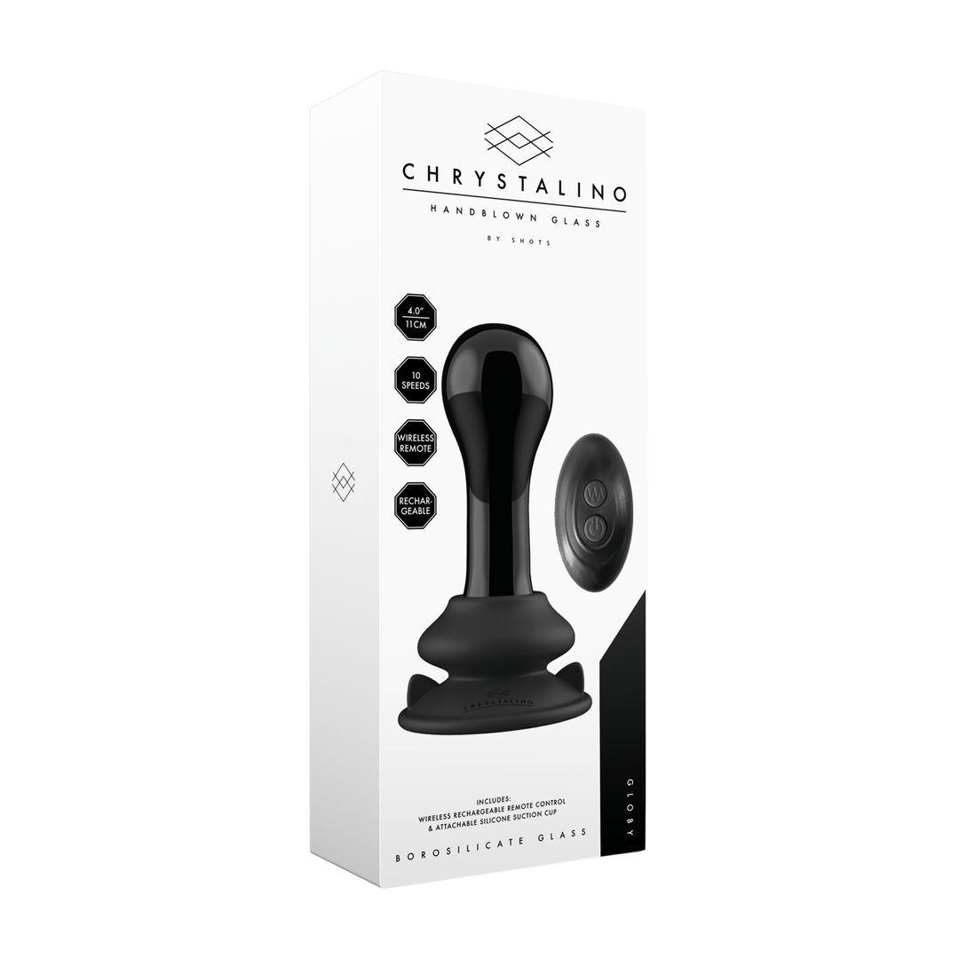 Vibrator Globy Glas mit Saugfuß Schwarz 9,4 x Ø 4,4 cm – Ansicht 2