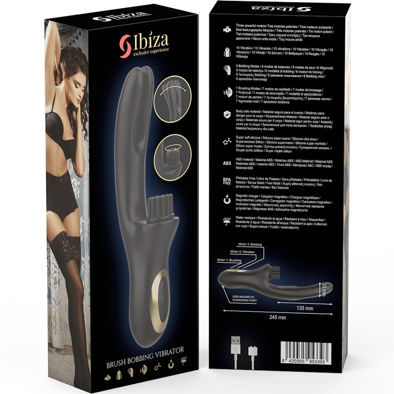 Vibrator Hi-Tech Rabitt Brushing Mehrzellen-Klitorial- und Doppelwellenvibrator
