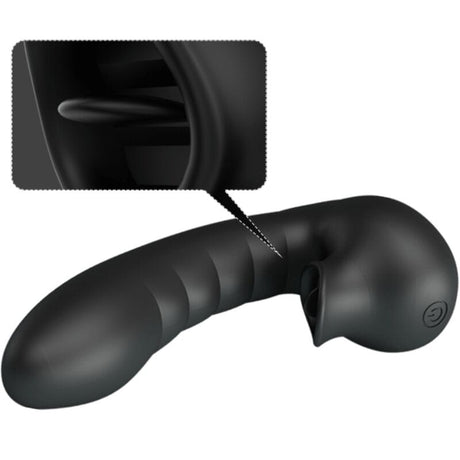 Vibrator Hobgoblin Vibrierendes Fingerhülle 12 Vibrationen + Klitoris-Stimulator Schwarz
