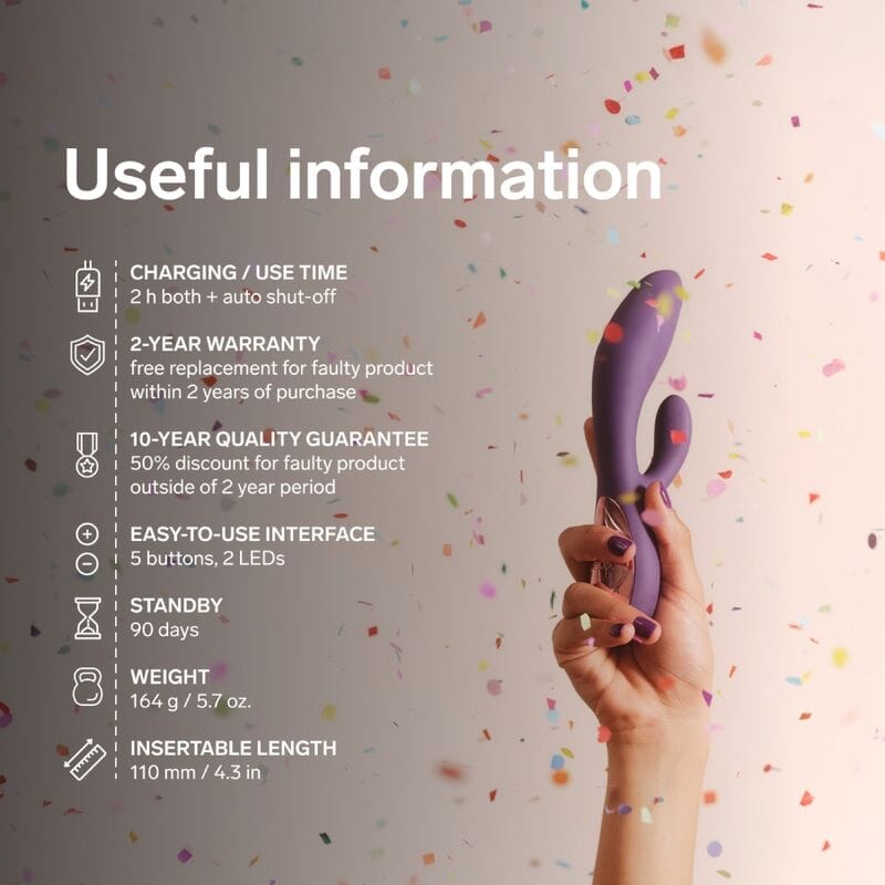 Vibrator Ina Thrust Rabbit mit Stoßfunktion Lila – Ansicht 9