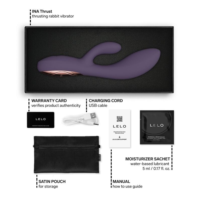 Vibrator Ina Thrust Rabbit mit Stoßfunktion Lila – Ansicht 10