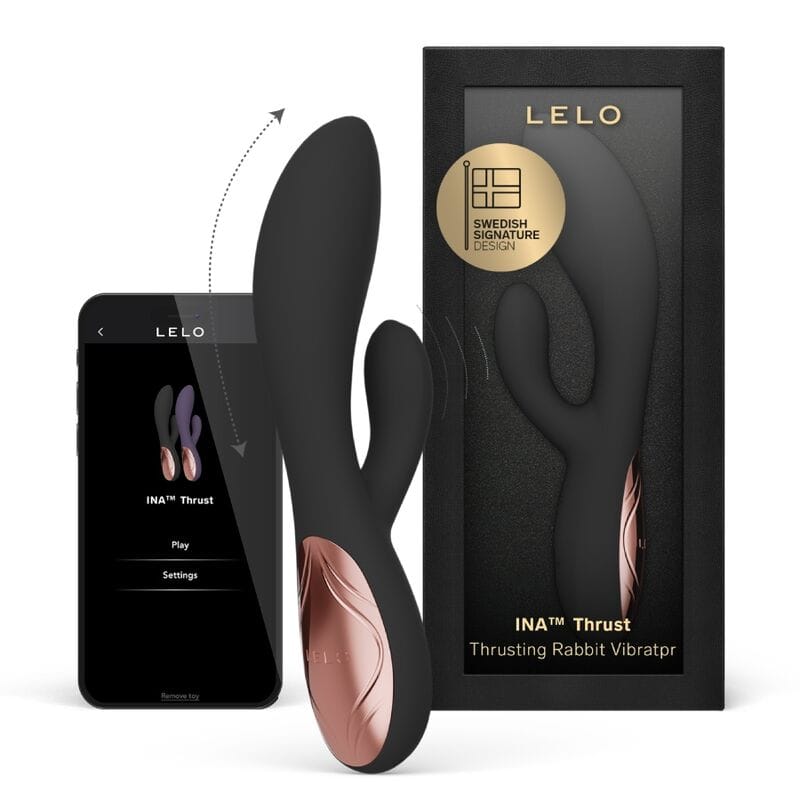 Vibrator Ina Thrust Rabbit mit Stoßfunktion Schwarz – Ansicht 2