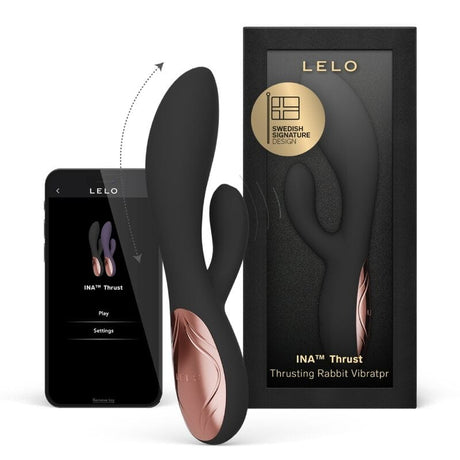 Vibrator Ina Thrust Rabbit mit Stoßfunktion Schwarz