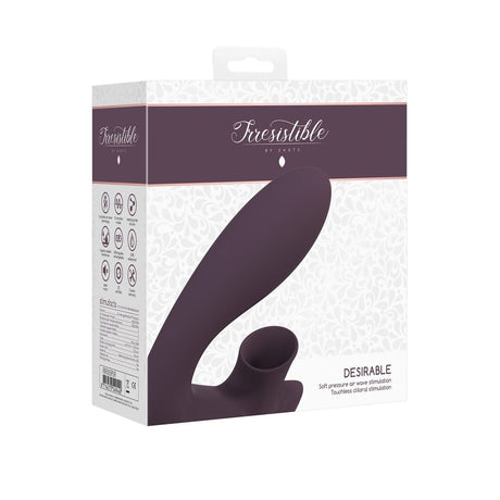 Vibrator Irresistible Desirable biegbar mit Druckwellen Lila 12,5 x 3,5 cm – Ansicht 2