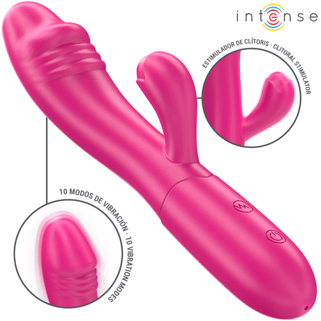 Vibrator Ivy Flexibler 10 Vibrationen mit Stimulierender Zunge Rosa