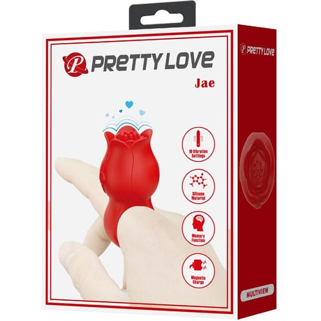 Vibrator Jae Rose Förmiger Fingervibrator 10 Vibrationen Rot