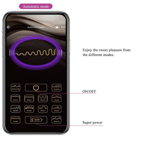 Vibrator Jayleen mit App-Fernbedienung Lila