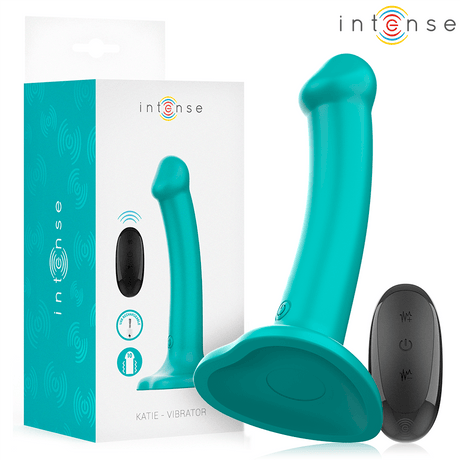 Vibrator Katie mit Saugnäpfen 10 Vibrationen Blau Fernbedienung 16 x 3 cm