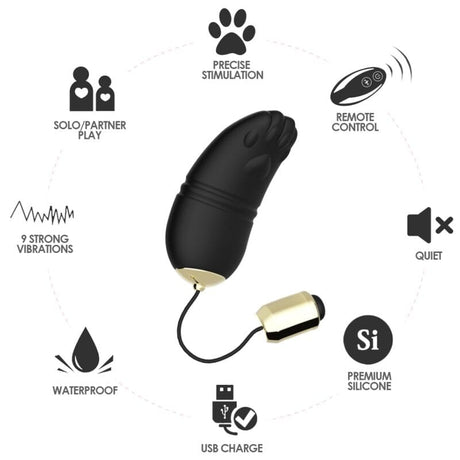 Vibrator Kitty Egg g-Spot Fernbedienung Schwarz