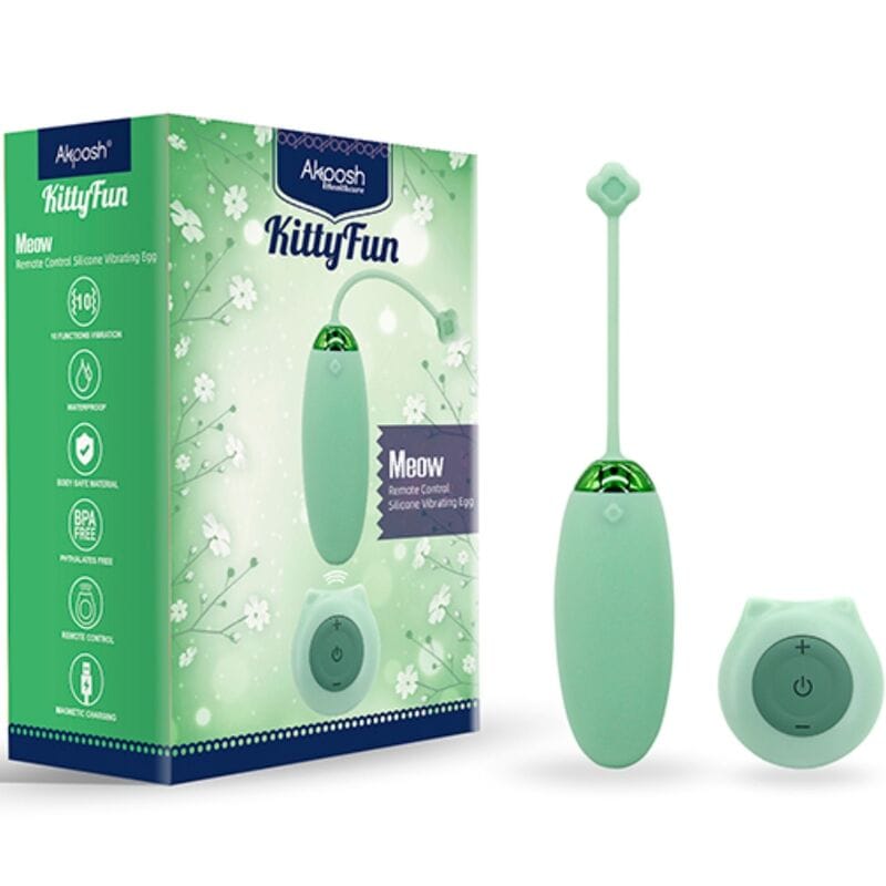 Vibrator Kitty Fun Egg Fernbedienung 10 Vibrationen Grün