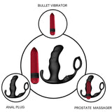 Vibrator Knight Anal Prostata & Ring Fernbedienung Schwarz