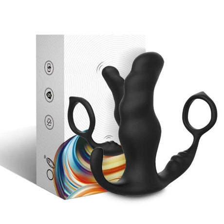 Vibrator Knight Anal Prostata & Ring Fernbedienung Schwarz