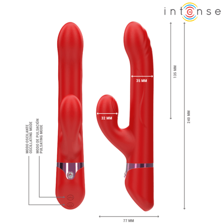 Vibrator Lele Multifunktionsvibrator Rotierend & Oszillation & Stimulation Rot