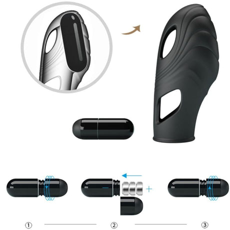 Vibrator Lich Silikon-Fingervibrator Schwarz