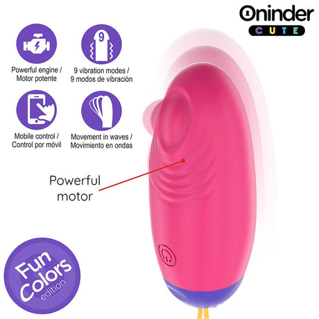 Vibrator Liebe Vergnügen VibrWave-Kopfen mit Silikon-Ei Kostenlose Globale App Türkis 4,3 cm
