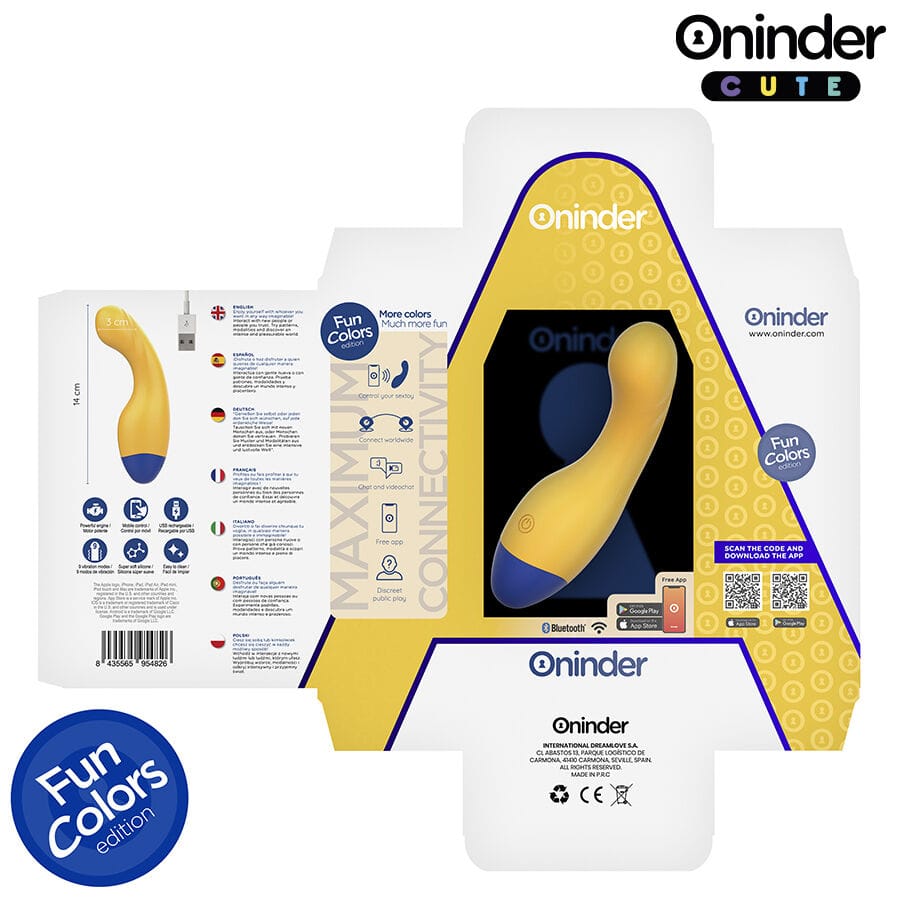 Vibrator Love Buddy Master g-Spot Kostenlose Weltweite App Gelb 3 x 3 cm