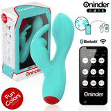 Vibrator Love Bunny g-Spot Klitoralvibrator Kostenlose Weltweite App Türkis 12,5 x 3 cm