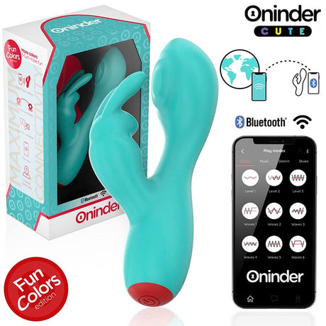 Vibrator Love Bunny g-Spot Klitoralvibrator Kostenlose Weltweite App Türkis 12,5 x 3 cm