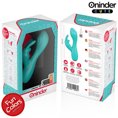 Vibrator Love Bunny g-Spot Klitoralvibrator Kostenlose Weltweite App Türkis 12,5 x 3 cm