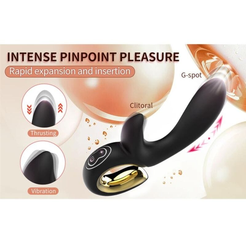 Vibrator Lulu Rabbit mit Stoßfunktion Schwarz – Ansicht 7