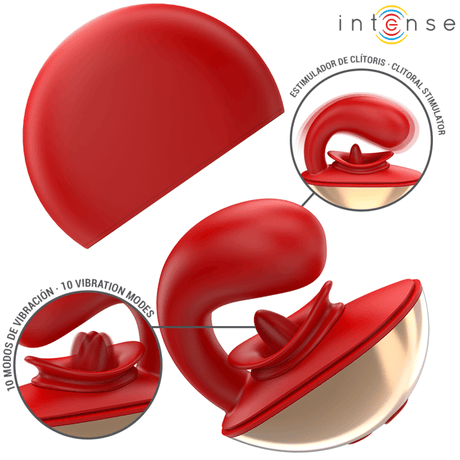 Vibrator Mariah & Stimulator in U-Form 10 Vibrationen Rot