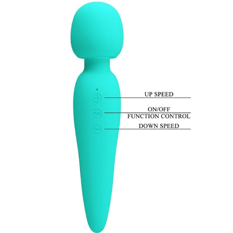 Vibrator Meredith 12 Vibrationsmodi Aqua Grün 21,5 x 5 cm