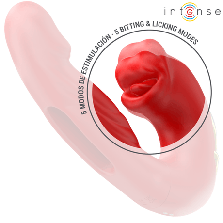 Vibrator Nathy Doppelvibrator mit Multifunktions-Stimulierender Mund Rot