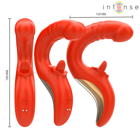 Vibrator Paulina und Stimulator in U-Form Rot