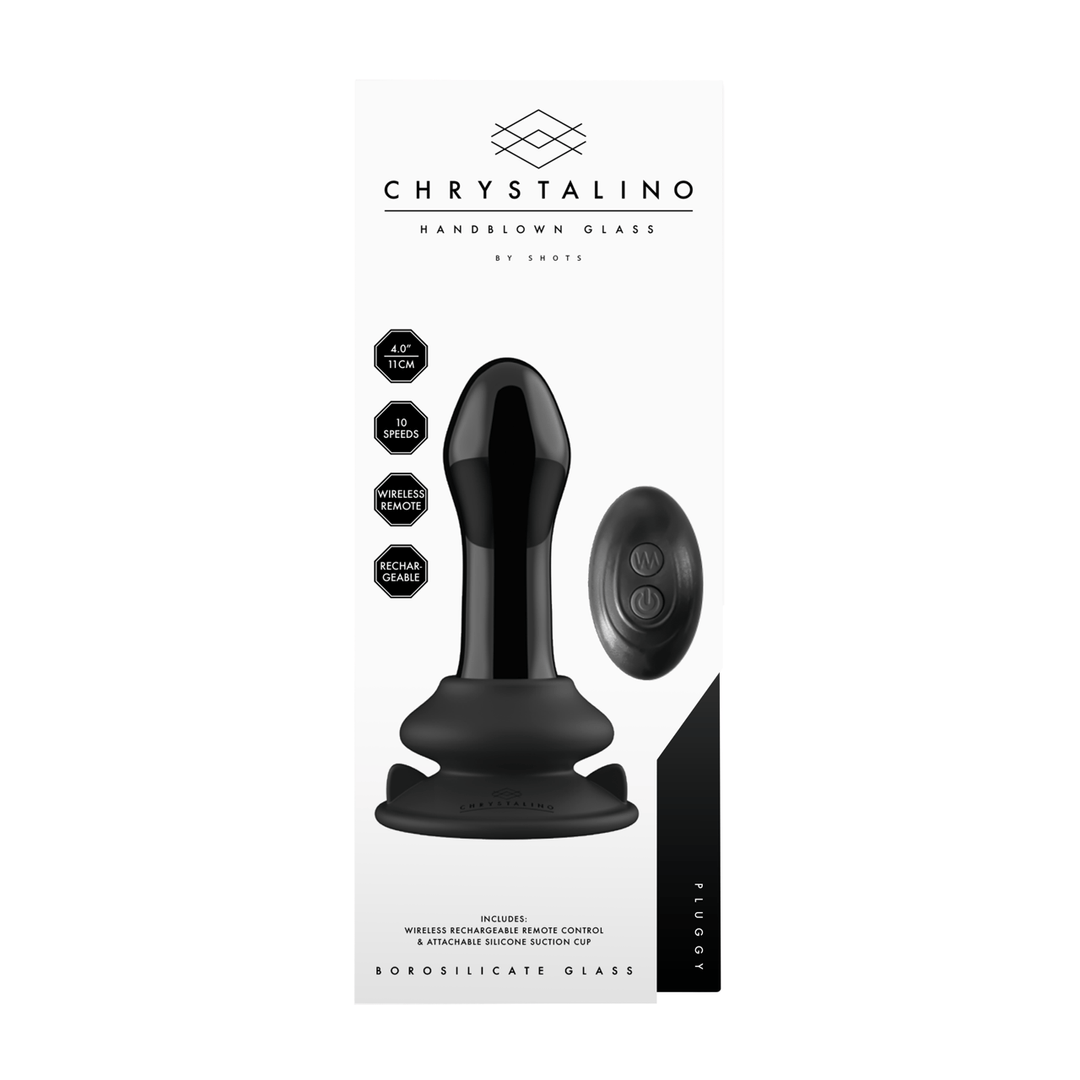 Vibrator Pluggy Glas mit Saugfuß Schwarz 9,5 x Ø 3,6 cm – Ansicht 3
