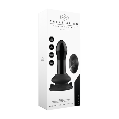 Vibrator Pluggy Glas mit Saugfuß Schwarz 9,5 x Ø 3,6 cm – Ansicht 2