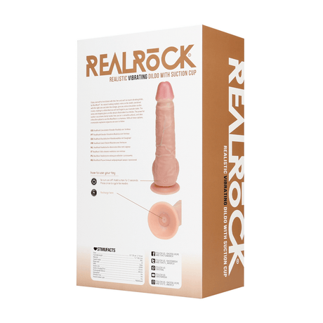 Vibrator realistisch gerade mit Hoden Hautfarbe 18 x Ø 5 cm – Ansicht 3