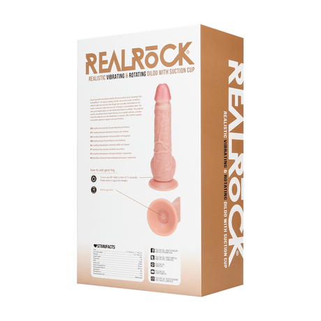 Vibrator realistisch gerade rotierend mit Hoden Hautfarbe 16 x Ø 4 cm – Ansicht 3