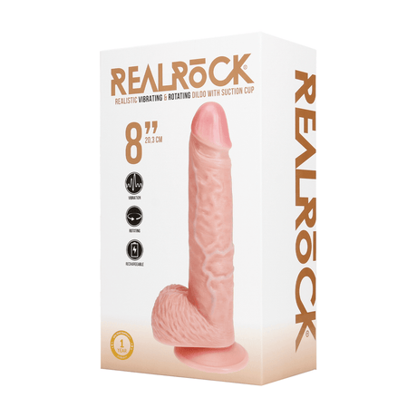 Vibrator realistisch gerade rotierend mit Hoden Hautfarbe 16 x Ø 4 cm – Ansicht 2