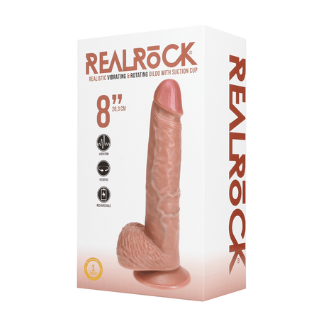 Vibrator realistisch gerade rotierend mit Hoden Hautfarbe 16 x Ø 4 cm – Ansicht 9