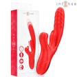 Rabbit-Vibrator Intense Rosalia mit gedrehtem Schaft Rot Ø 3,4 cm