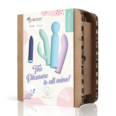 Vibrator-Set Primo mit drei Aufsätzen Blau und Türkis 9 x 2,1 cm – Ansicht 2