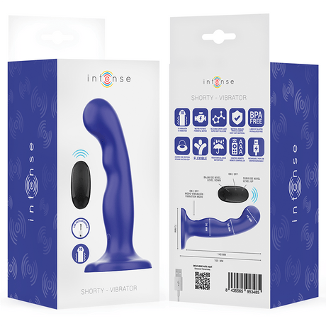 Vibrator Shorty mit Saugnäpfen Blau Fernbedienung 16 x 4 cm