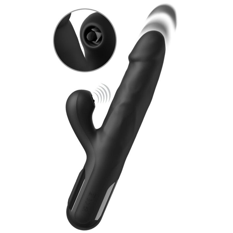 Vibrator Sonix Rabbit Silikon mit Stoßfunktion Schwarz – Ansicht 2