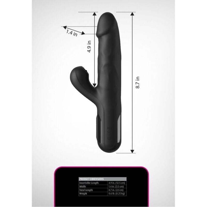 Vibrator Sonix Rabbit Silikon mit Stoßfunktion Schwarz – Ansicht 6