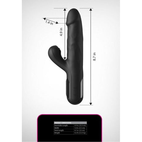 Vibrator Sonix Rabbit Silikon mit Stoßfunktion Schwarz