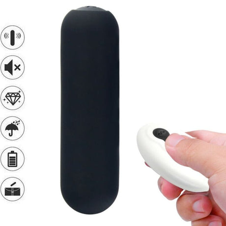 Vibrator Splash Joie Bullet Silikon Fernbedienung 10 Vibrationen Schwarz 75 x 19 cm