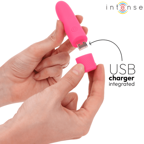 Vibrator Symone USB Wiederaufladbarer Vibrierender Bullet 8 Vibrationen Rosa 10 x 2,2 cm