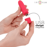 Vibrator Symone USB wiederaufladbarer vibrierender Bullet 8 Vibrationen Rot 10 x 2,2 cm – Ansicht 5