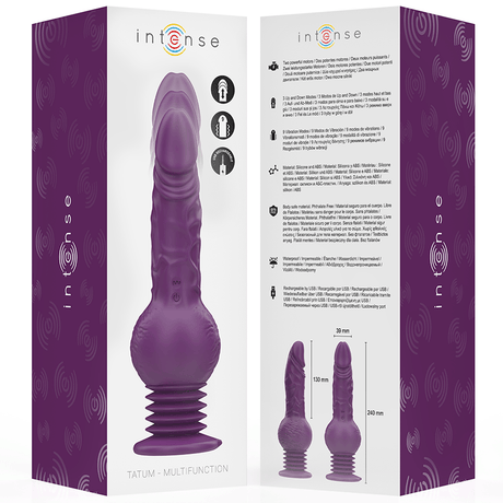 Vibrator Tatum Multifunktionsvibrator mit auf- und Abvibration Lila 13 cm